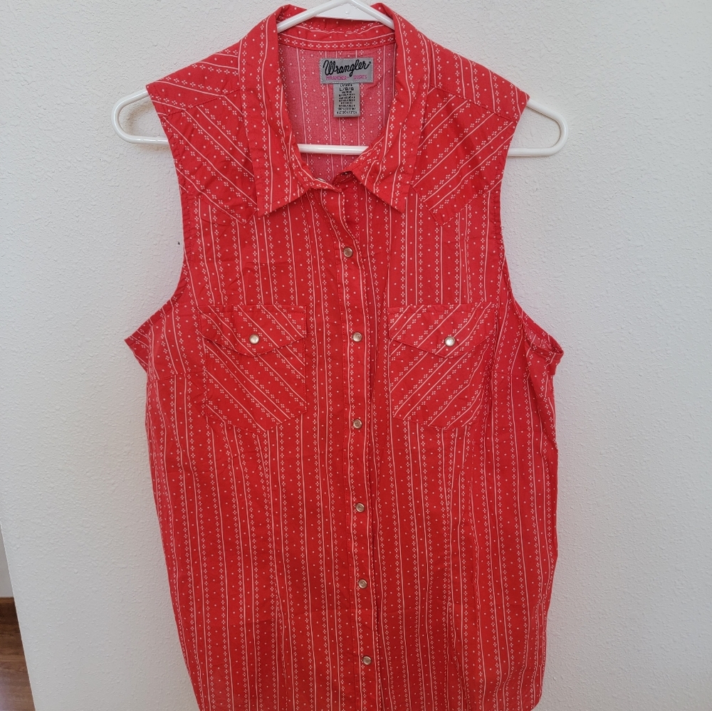 Sleeveless Wrangler Snap Shirt